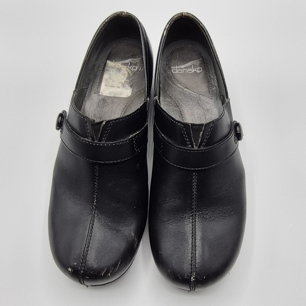 Dansko Women Black Leather Clog Shoes